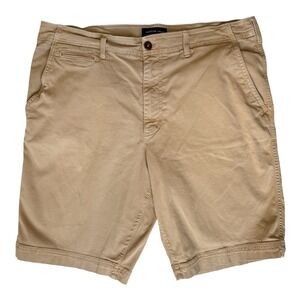 American Eagle Extreme Flex Chino Shorts Mens 38 Khaki Tan Stretch Casual Summer